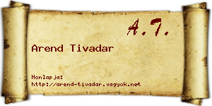 Arend Tivadar névjegykártya